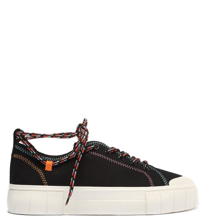 Tênis Preto Lona Flatform Colorido