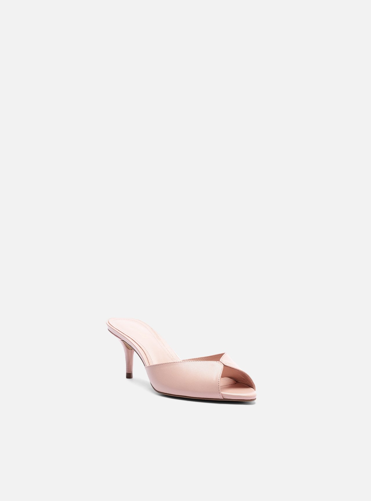 Mule Rosa Couro Salto Médio Fino — foto 2