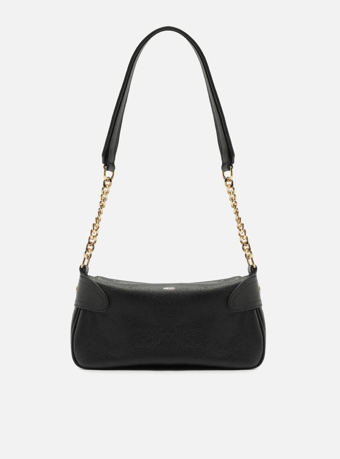 Bolsa Tiracolo Preta Couro Média Corrente