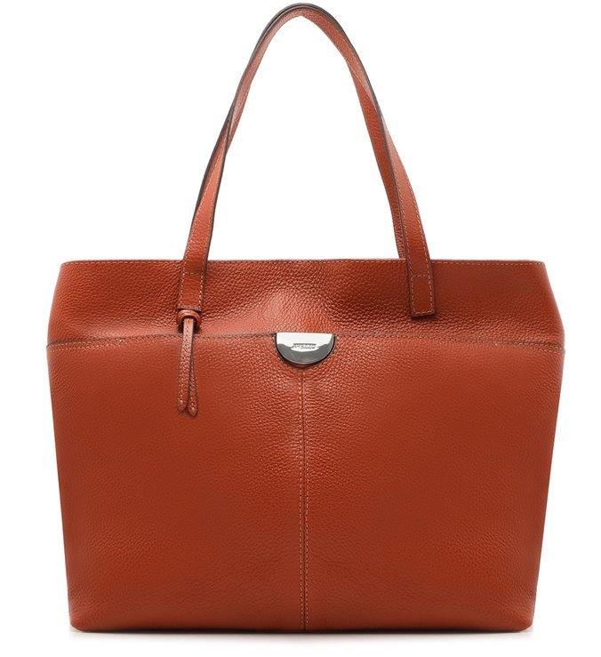 Bolsa Shopping Laranja Couro Andréia