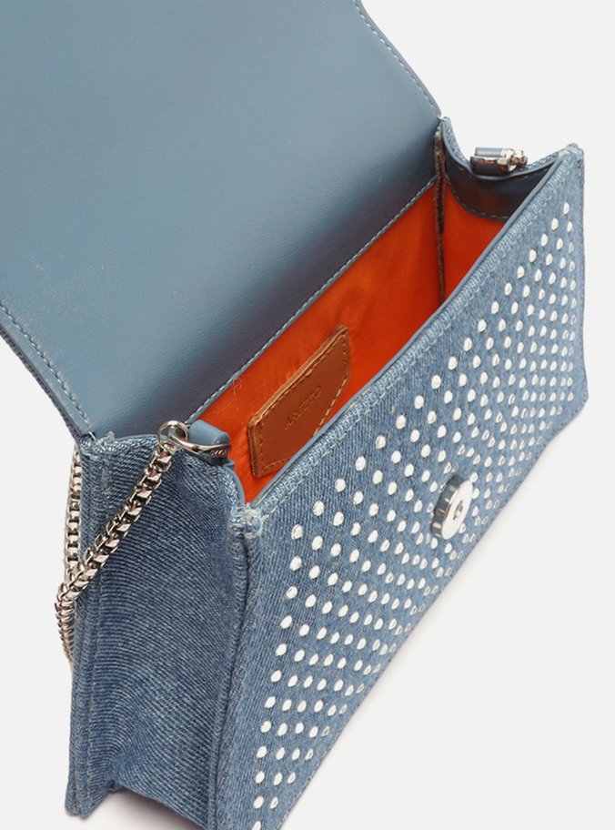 Bolsa Tiracolo Jeans Strass Gilda Média