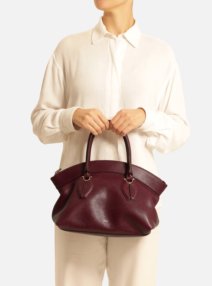 Bolsa Tote Vermelha Couro Grande Moderna