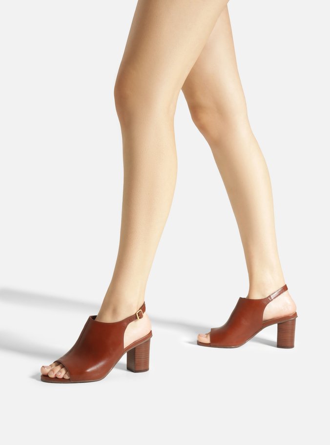 Sandal Boot Marrom Couro Bloco Básica