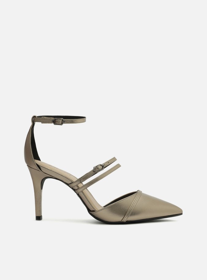Scarpin Dourado Salto Fino