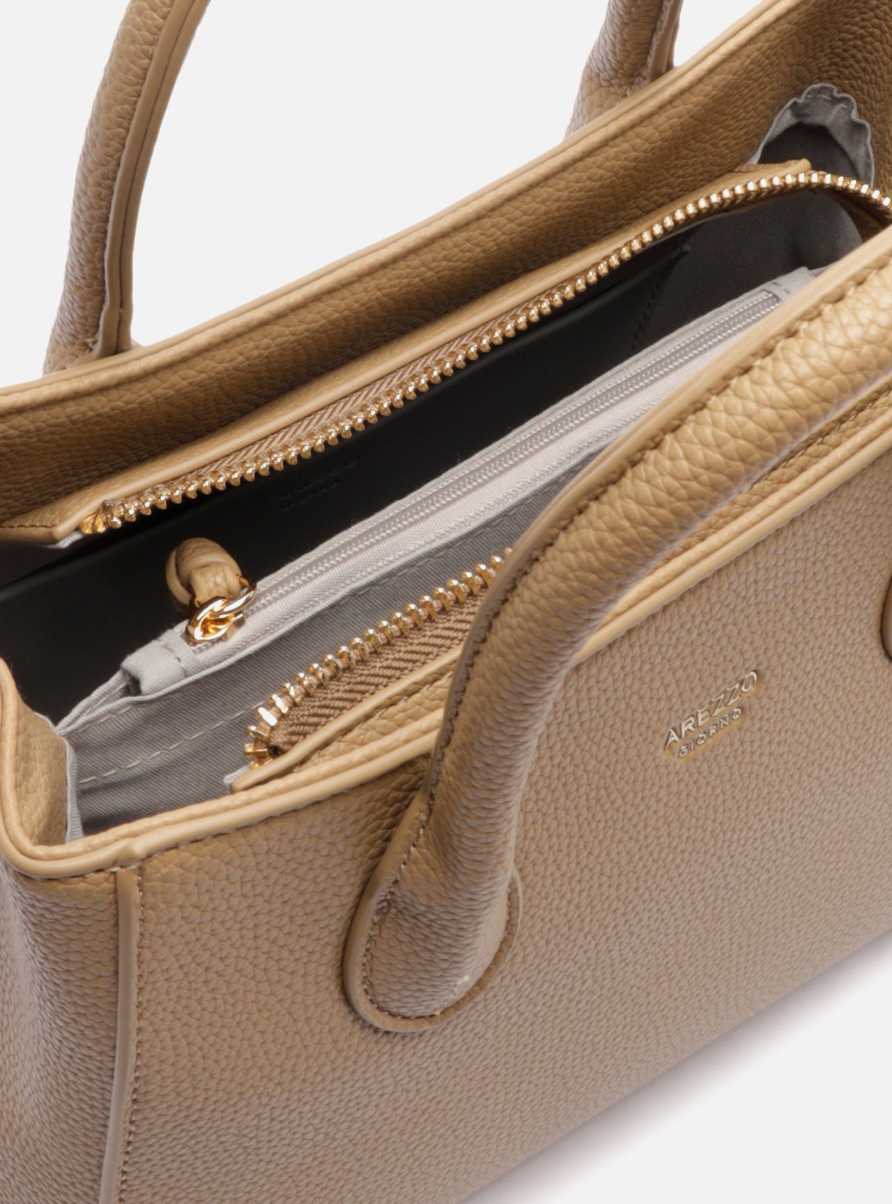 Bolsa Tote Cinza Média Granulada Alça Tiracolo — foto 4