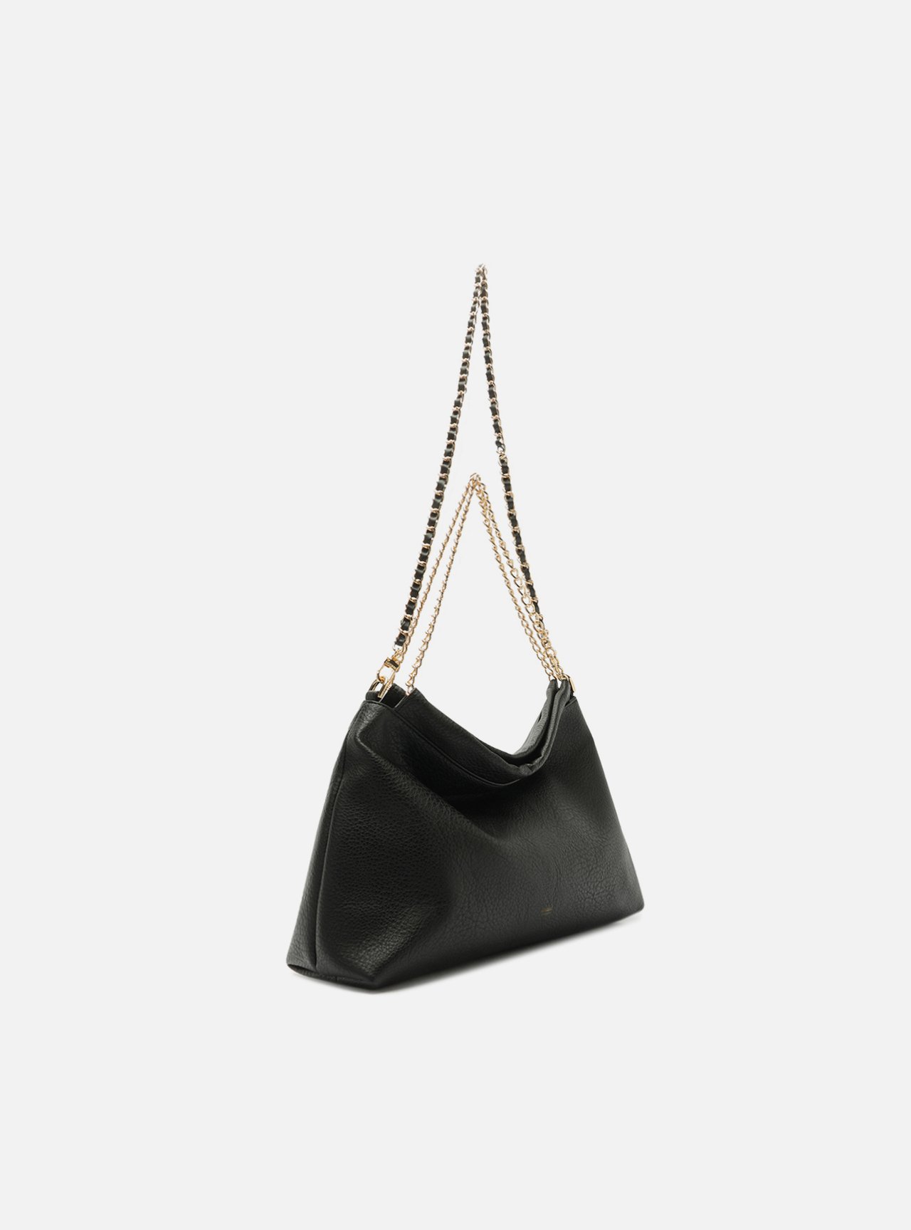 Bolsa Hobo Preta Média Alça Corrente — foto 5