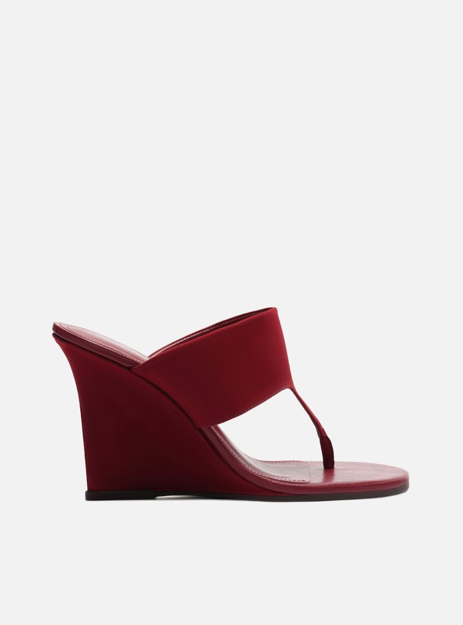 Sandália Vermelha Salto Anabela