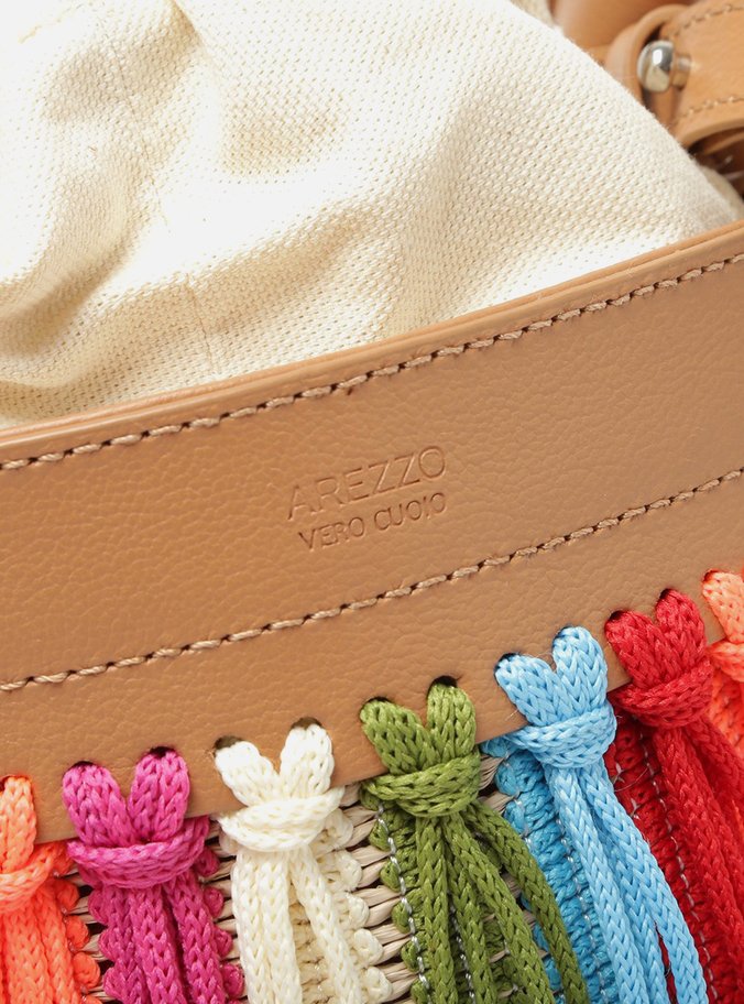 Bolsa Bucket Colorida Franjas Luci Média