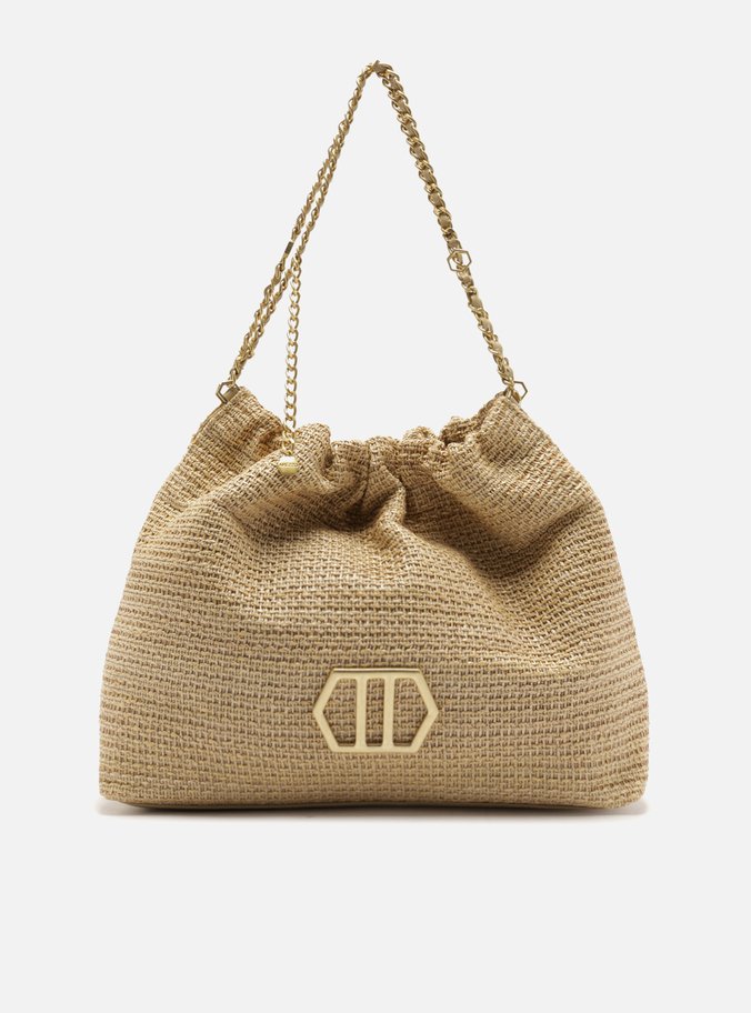 Bolsa Hobo Bege Palha Esther Grande