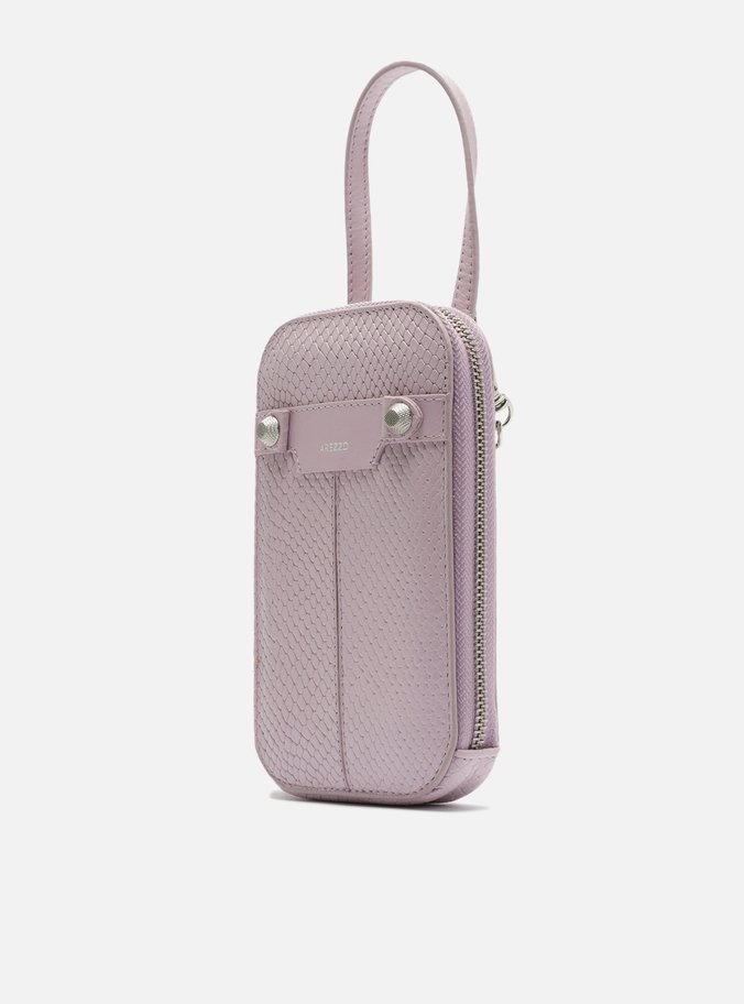 Mini Bag Lilás Couro Snake Mafe Porta-Celular