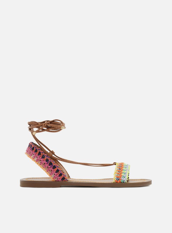 Sandália Crochê Multicolorida Amarração