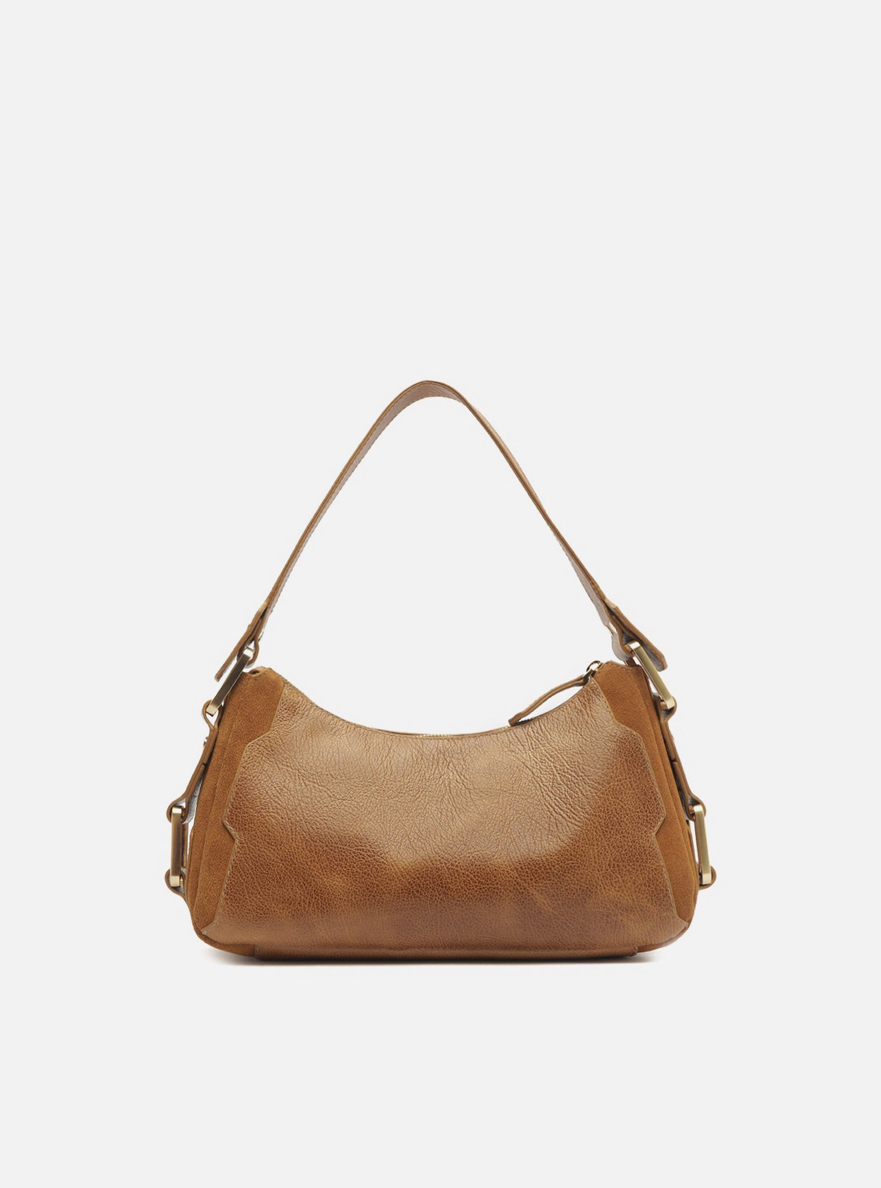 Bolsa Tiracolo Marrom Claro Couro Gretha Média — foto 3