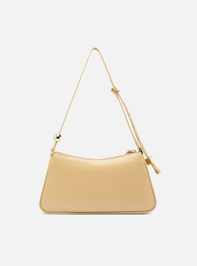 Bolsa Tiracolo Bege Couro Média Esfera