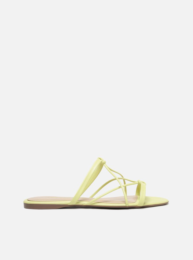Rasteira Amarela Flat Tiras
