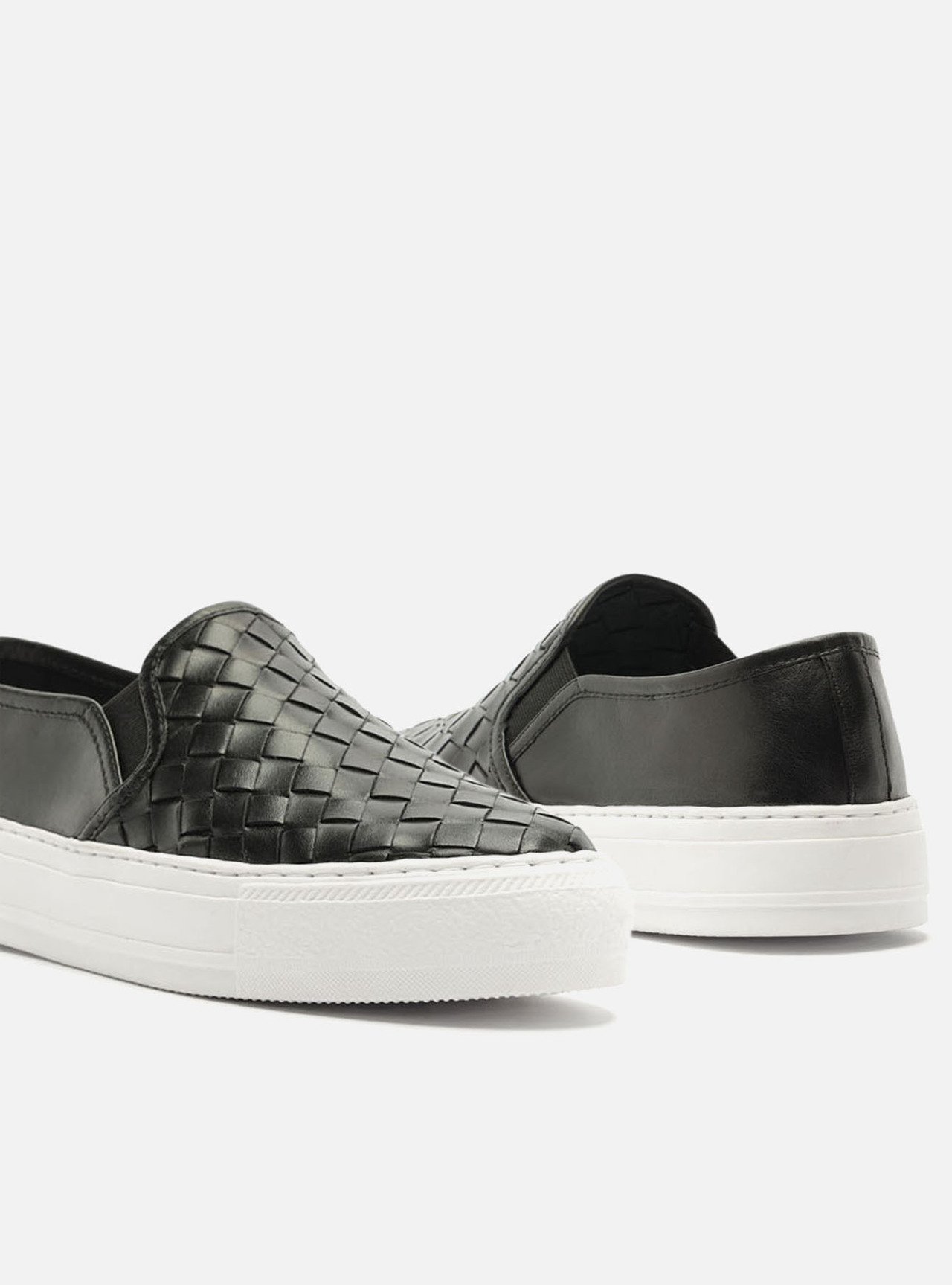 Tênis Preto Couro Salto Flatform Tressê — foto 4