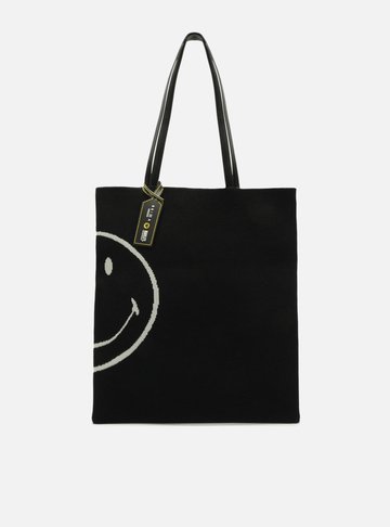 Bolsa Shopping Preta Crochê Rio Grande Smiley