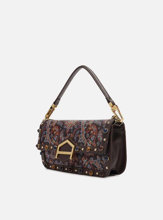 Bolsa Tiracolo Marrom Couro A001 Média Paisley