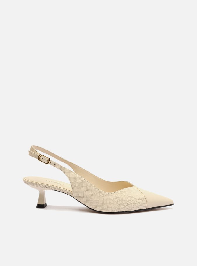 Scarpin Off-White Snake Salto Taça Slingback