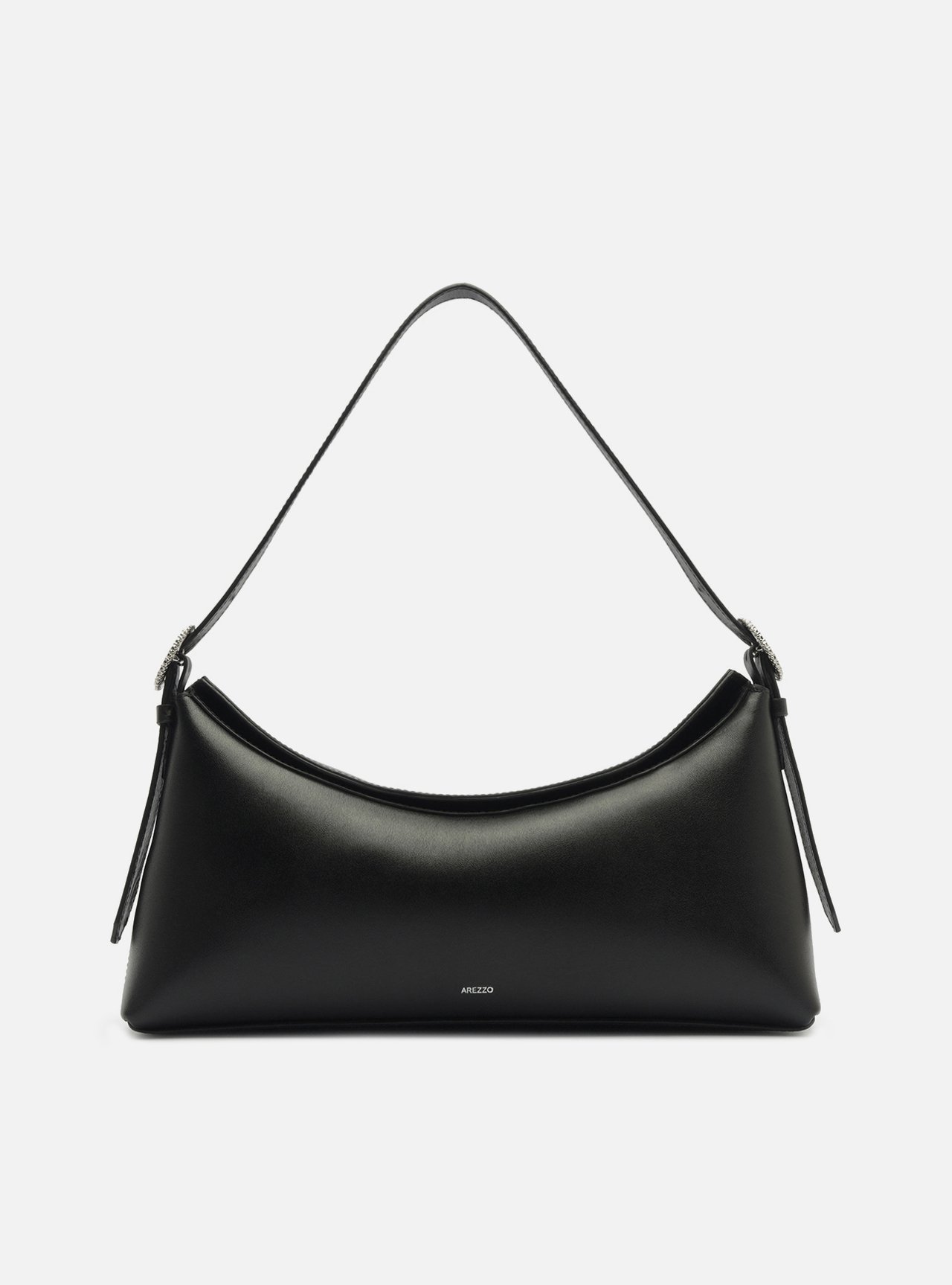 Bolsa Shoulder Preta Couro Grande Básica — foto 1