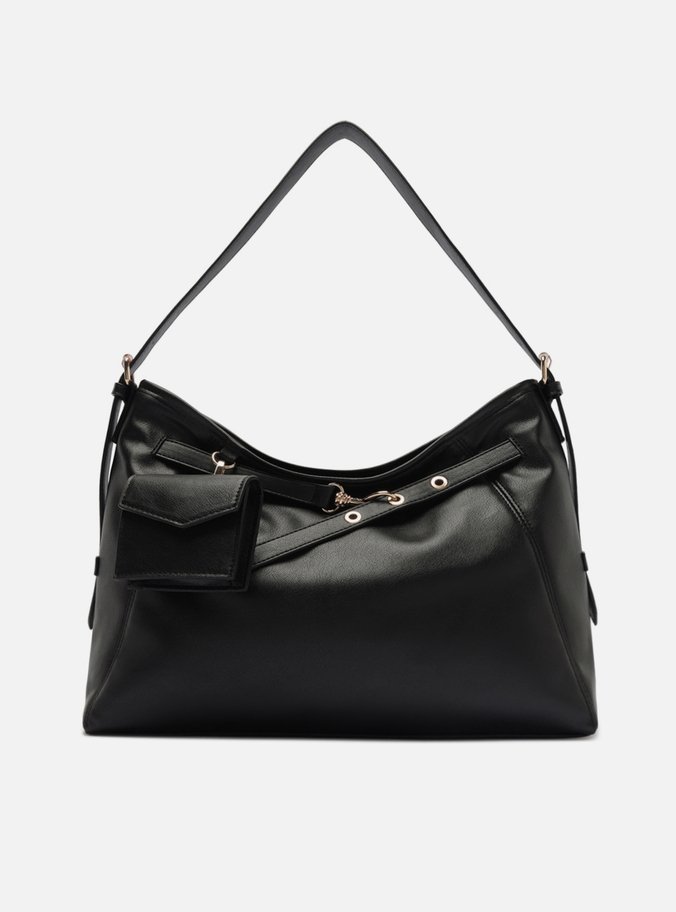 Bolsa Hobo Preta Grande Metais