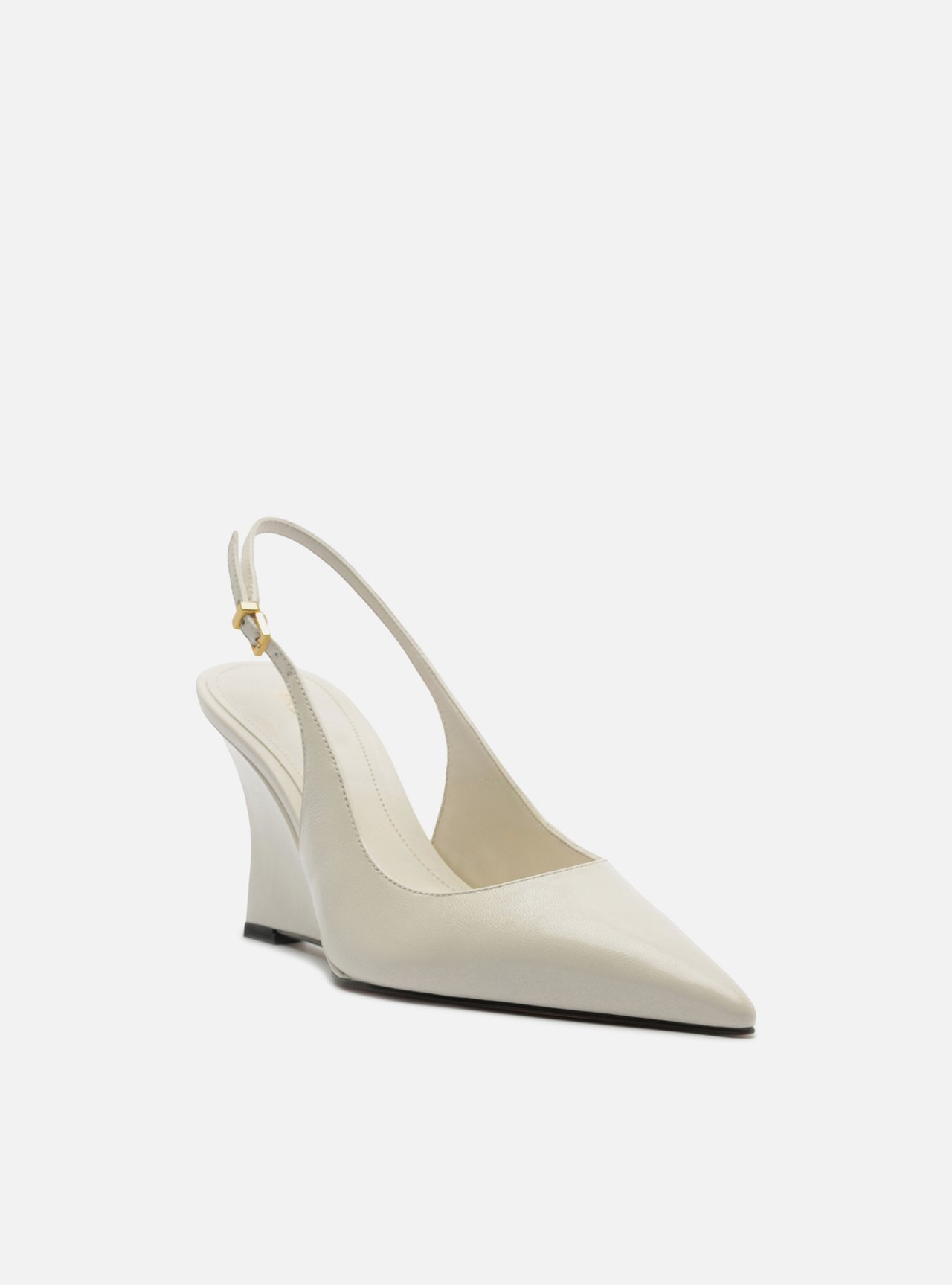 Scarpin Branco Couro Anabela Slingback — foto 2