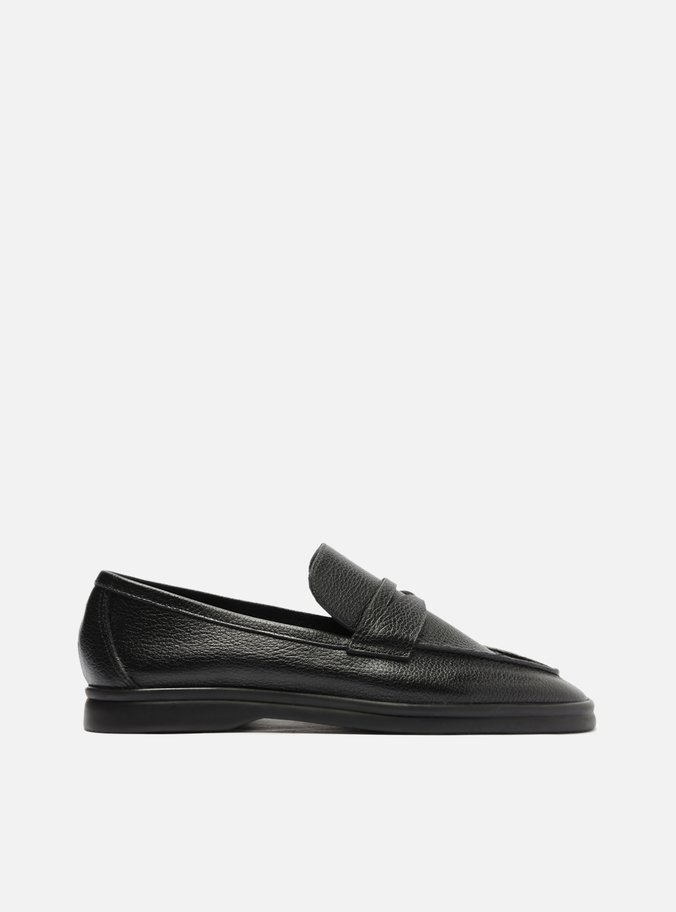 Mocassim Preto Couro Tira Classic