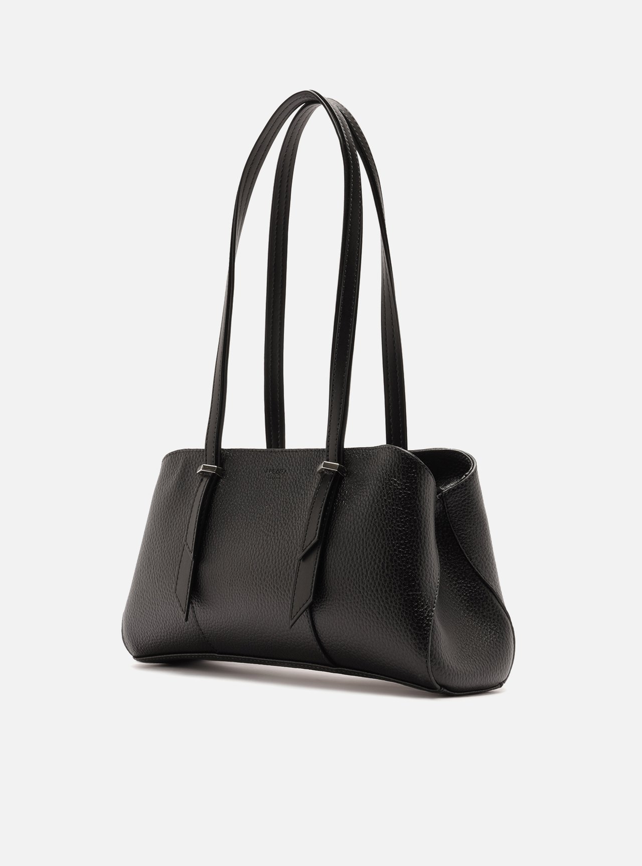 Bolsa Shoulder Preta Texturizada Grande Alças Duplas — foto 2