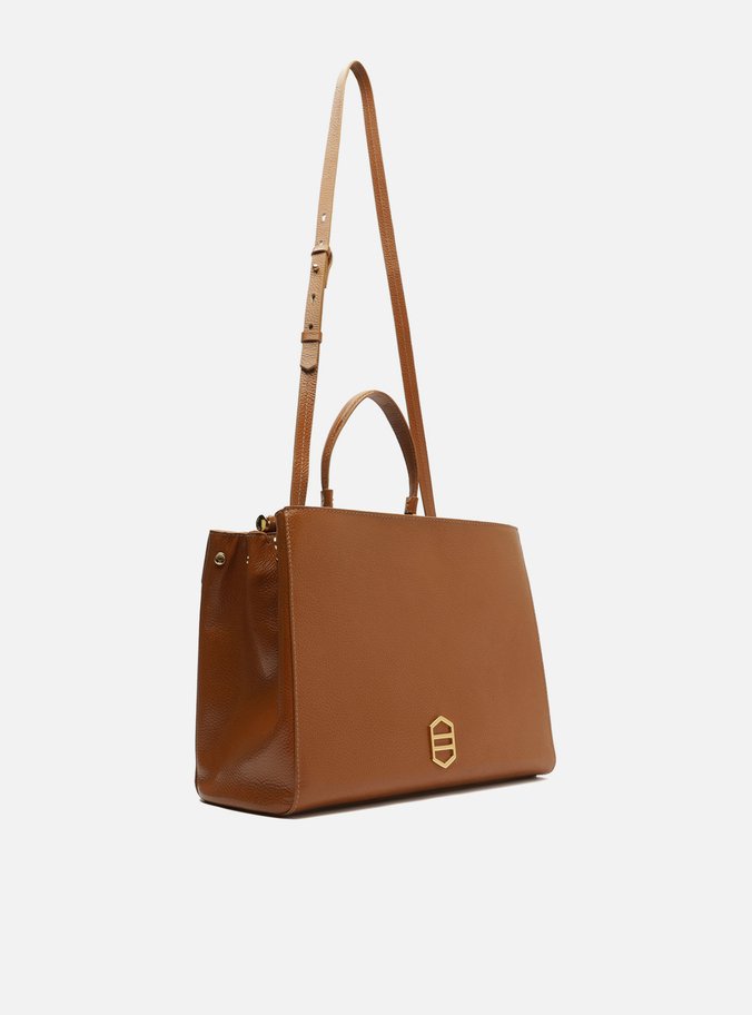 Bolsa Tiracolo Marrom Couro Média Alça Curta
