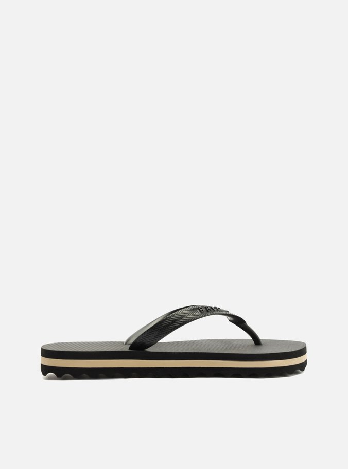 Chinelo de Dedo Preto Flatform Tiras Brizza
