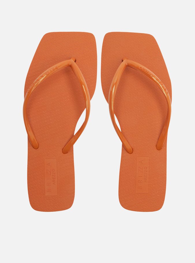 Chinelo de Dedo Laranja Flat Brizza