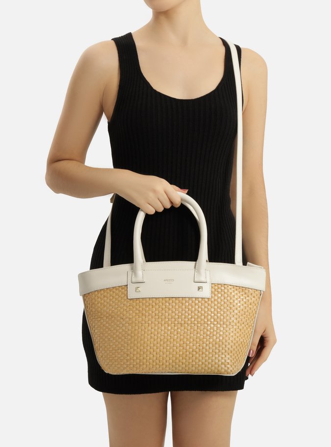 Bolsa Tote Palha Média Branca