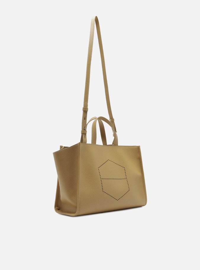 Bolsa Tote Marrom Grande Logo Perfurado