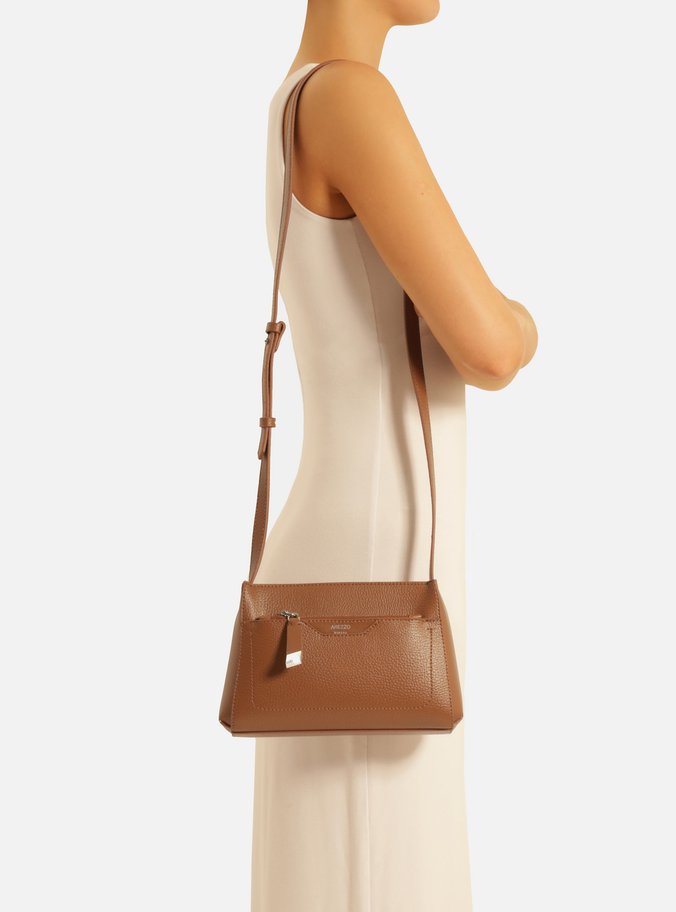 Bolsa Tiracolo Marrom Camel Emilly Pequena