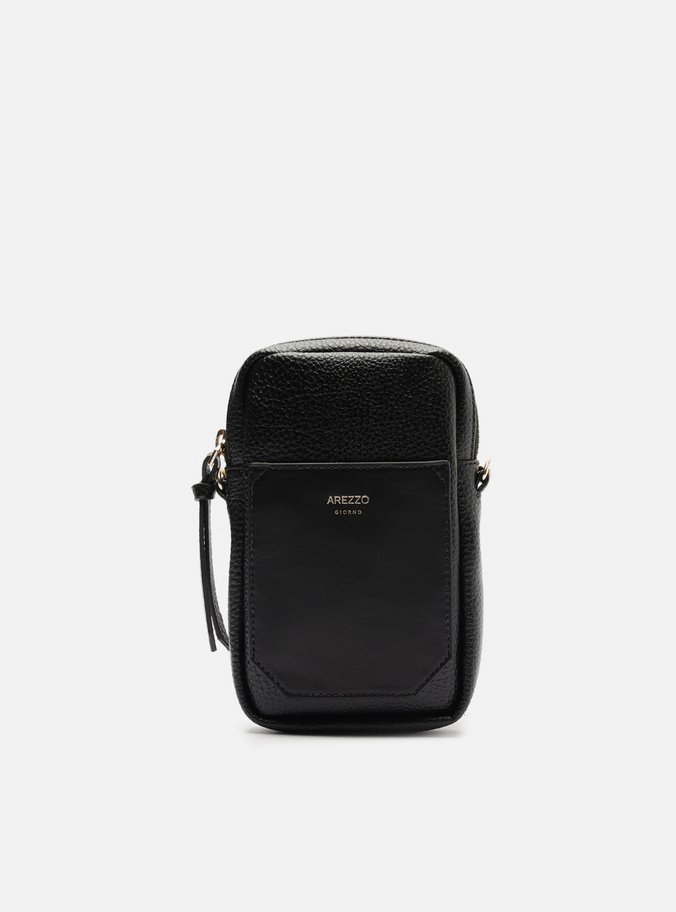 Bolsa Porta Celular Preta Pequena Alça Corrente