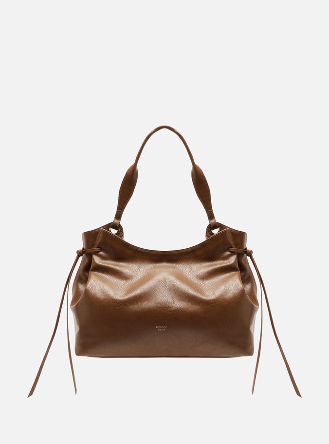 Bolsa Hobo Marrom Grande Franzida