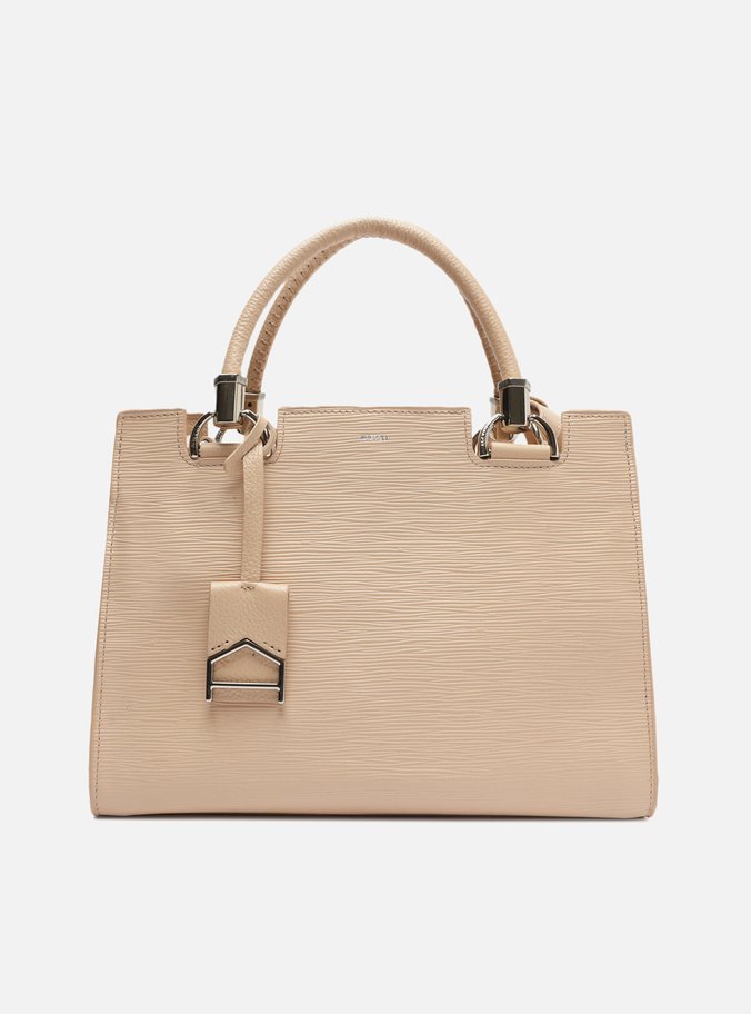Bolsa Tote Nude Couro Abbraccio Grande Texturizada