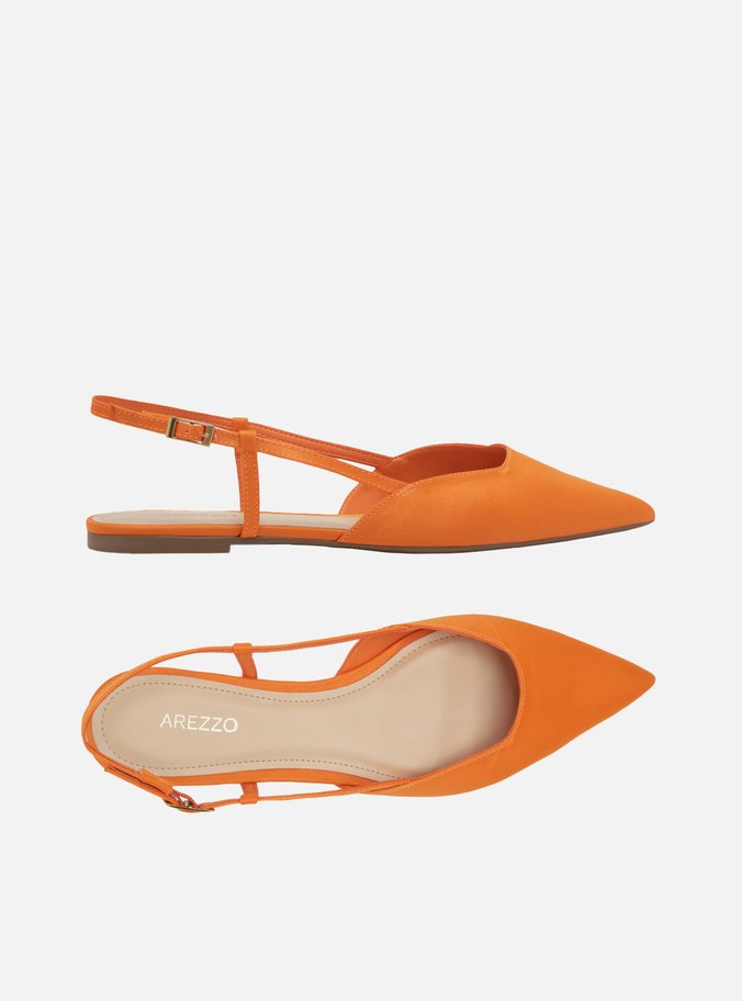Sapatilha Laranja Tecido Bico Fino