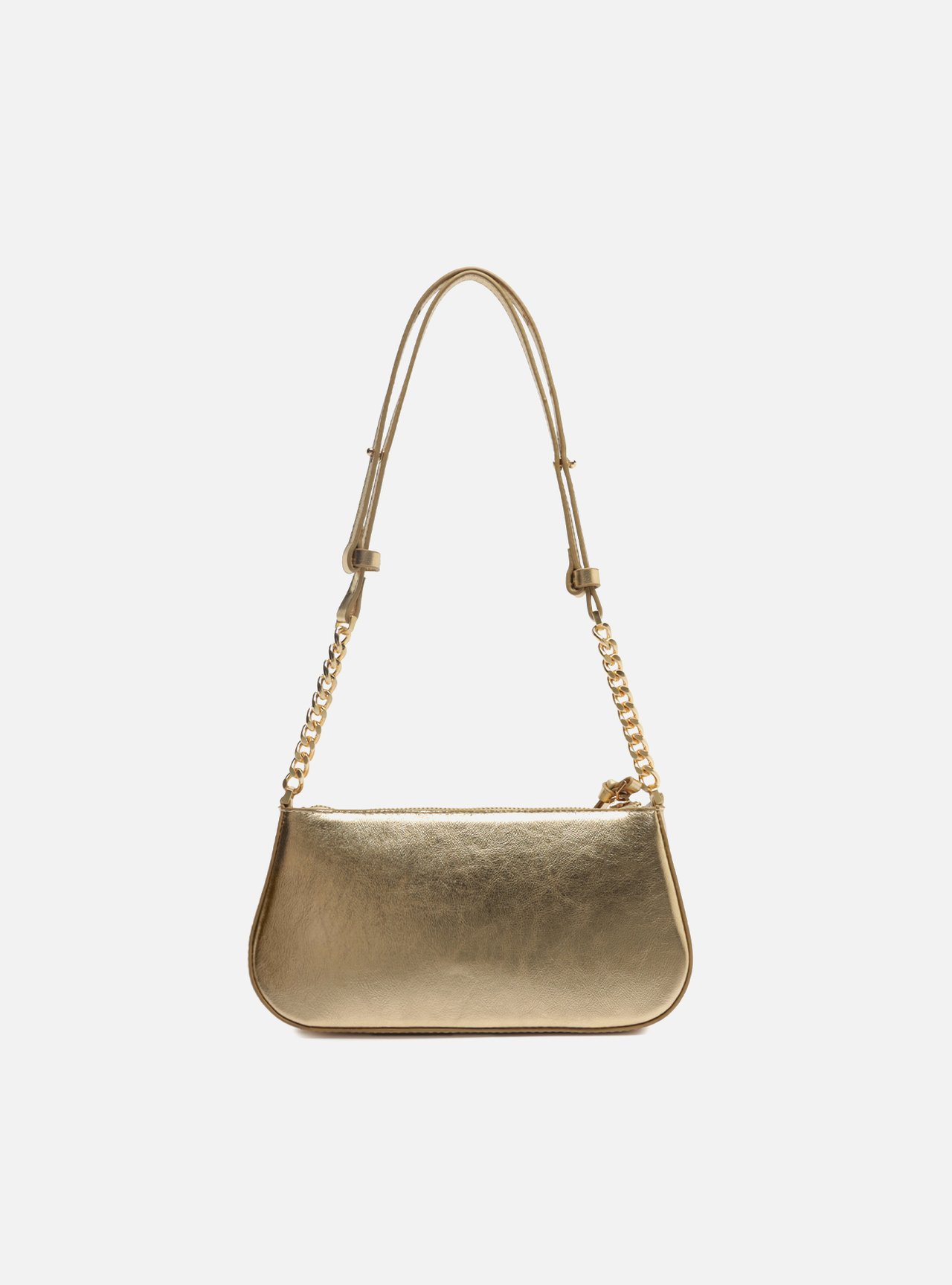Bolsa Tiracolo Dourada Couro Pequena Corrente — foto 3