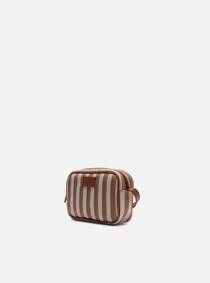 Bolsa Marrom Listras Tiracolo Pequena