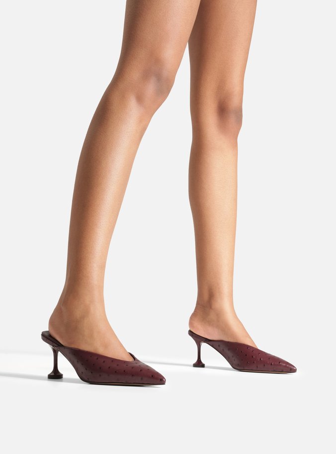 Mule Bordô Textura Salto Médio Taça