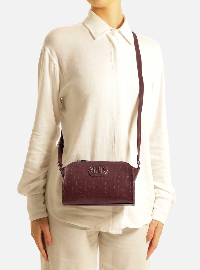 Bolsa Tiracolo Vermelha Pequena Croco