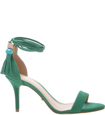 Sandália Lace-up Fringe Folha