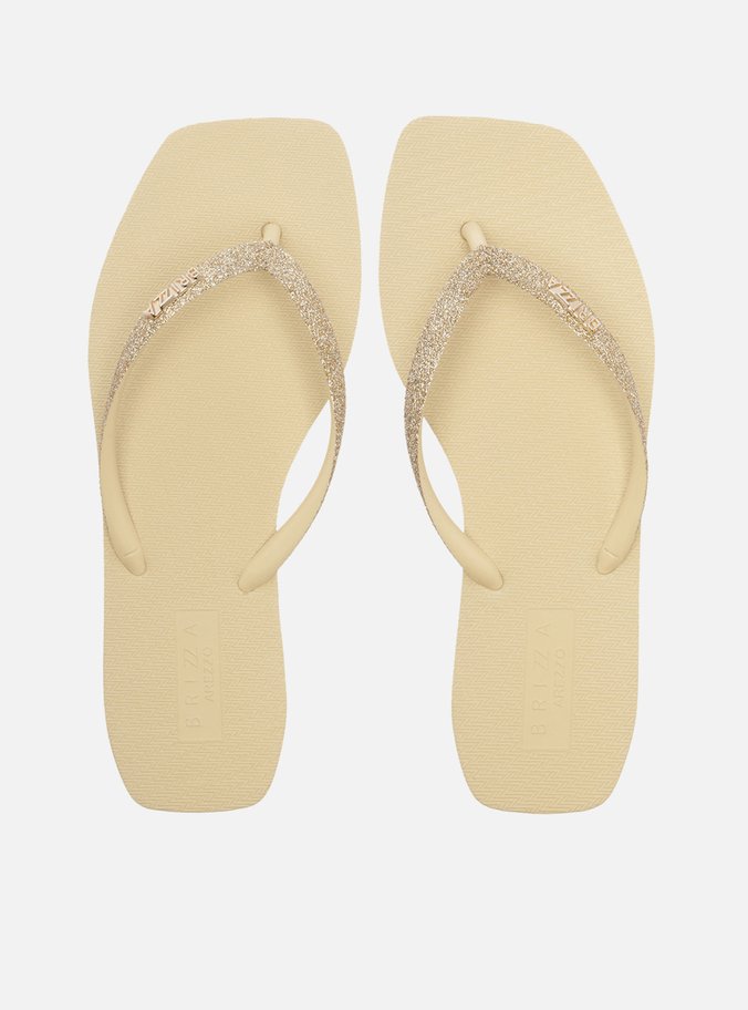 Chinelo de Dedo Dourado Glitter Square Brizza