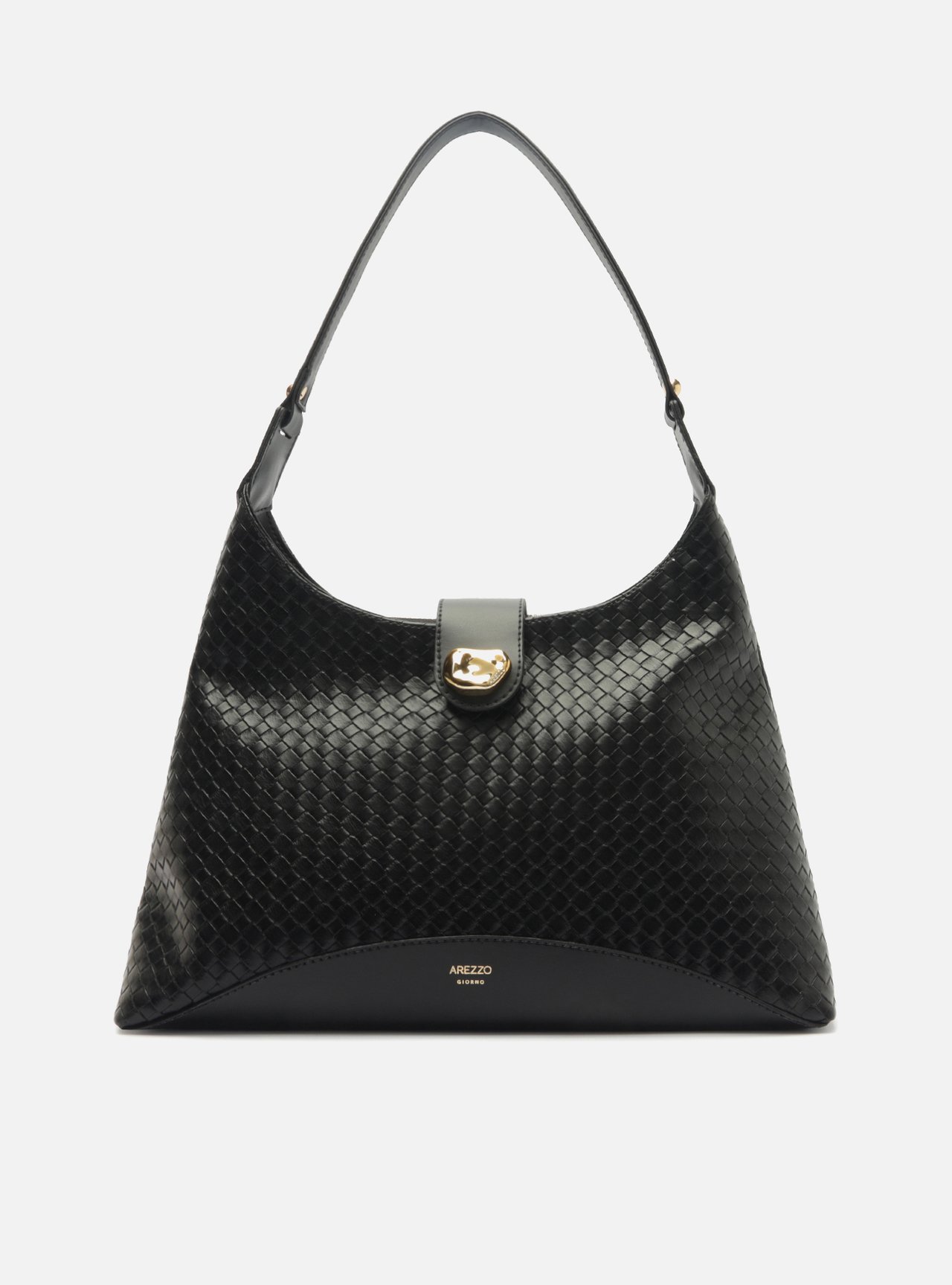 Bolsa Hobo Preta Média Tressê — foto 1