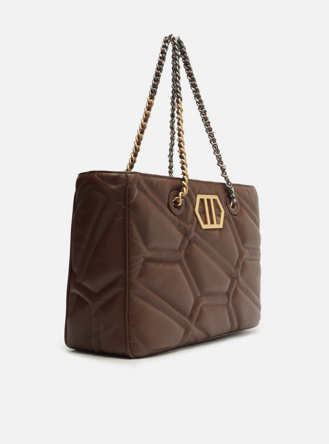 Bolsa Shopping Marrom Escura Couro Emma Grande