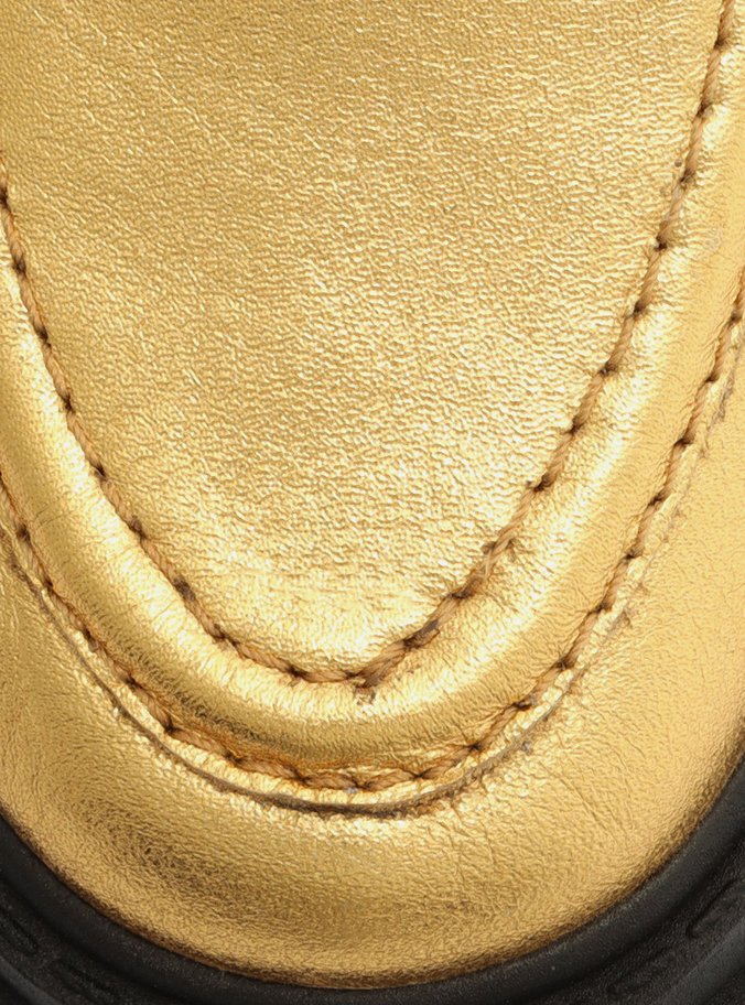 Mocassim Infantil Dourado Tratorado Bridão Bambini