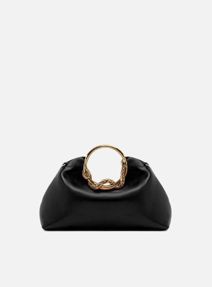 Bolsa Tiracolo Média Preta Alça Metal