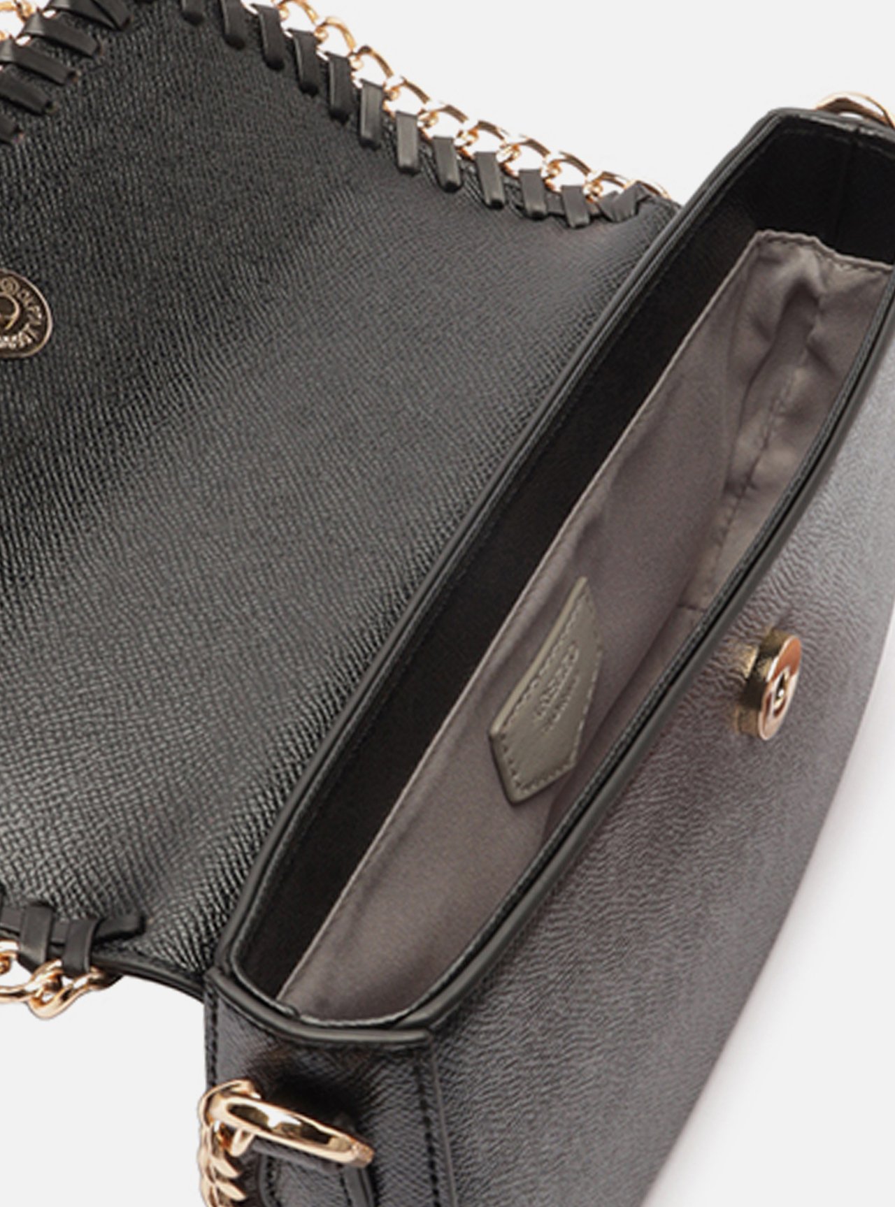 Bolsa Tiracolo Marrom Pequena Corrente — foto 4