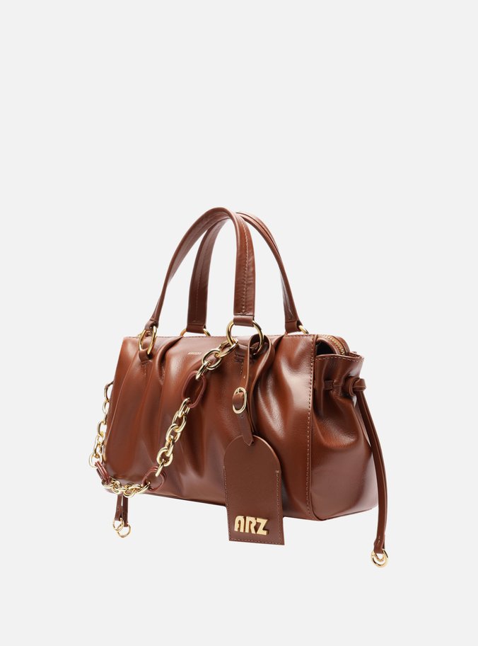 Bolsa Tote Couro Marrom Média