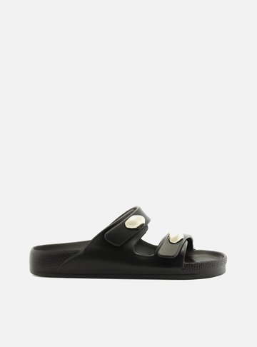 Arezzo — Slide Preta Bico Redondo Brizza